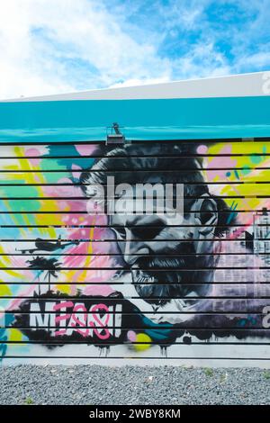 La murale de Messi à Miami Banque D'Images