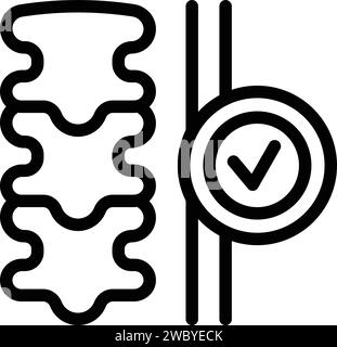 Vecteur de contour d'icône orthopédique approuvé. Semelles intérieures pour aliments. Talon pieds Illustration de Vecteur