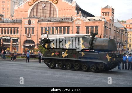 Répétitions pour le défilé militaire jour de l'indépendance à Kiev, Ukraine Banque D'Images