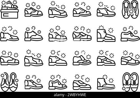 Vecteur de contour des icônes de chaussures Oxford. Hommes formels. Les gens de cuir mode Illustration de Vecteur