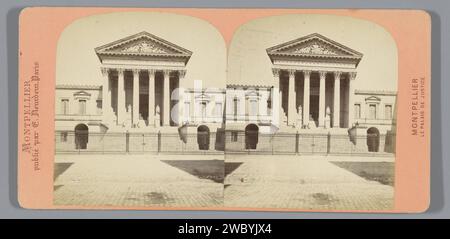 Vue du Palais de Justice de Montpellier, Étienne Neurdein, c. 1860 - c. 1880 stéréographe support photographique de Montpellier. Bâtiment de cour imprimé albumine en carton Montpellier Banque D'Images