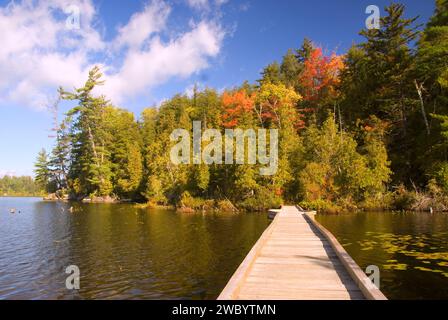 Promenade sur Upper Saranac Lake, Saranac Lake Wild Forest, Adirondack Forest Preserve, New York Banque D'Images