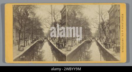 Oudezijds Achterburgwal, Amsterdam, Anonyme, 1900 - 1902 Stereography Amsterdam Cardboard. Papier albumen imprimer canaux, eaux (en ville) Oudezijds Achterburgwal Banque D'Images