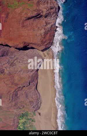 Kaua'i Hawaiian : , anglicisé car Kauai est géologiquement la deuxième plus ancienne des principales îles hawaïennes Banque D'Images