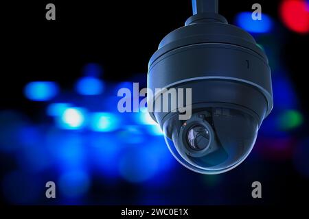 caméra de sécurité de rendu 3d ou caméra cctv pour la sécurité la nuit Banque D'Images