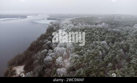 Hiver à Berlin Grunewald Wannsee Drone Shots Banque D'Images