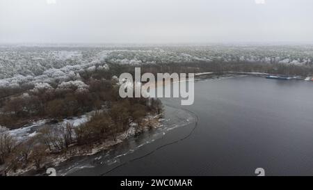 Hiver à Berlin Grunewald Wannsee Drone Shots Banque D'Images