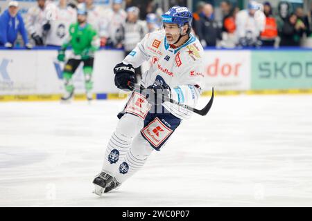 Légende tchèque du hockey Jaromir Jagr, propriétaire de Rytiri Kladno, en action lors de la 35e ronde du hockey tchèque Extralegue match BK Mlada Boleslav - Rytiri Banque D'Images