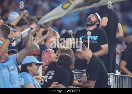 Sydney, Australie. 13 janvier 2024. Sydney FC The Cove lors de l'Australia A League match entre Adelaide United et Sydney FC au Allianz Stadium, Sydney, Australie le 13 janvier 2024. Photo de Peter Dovgan. Usage éditorial uniquement, licence requise pour un usage commercial. Aucune utilisation dans les Paris, les jeux ou les publications d'un seul club/ligue/joueur. Crédit : UK Sports pics Ltd/Alamy Live News Banque D'Images