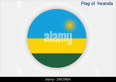 Drapeau détaillé élevé du Rwanda. Drapeau national du Rwanda. Afrique. Illustration 3D. Illustration de Vecteur