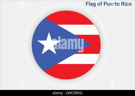 Drapeau haut détaillé de Porto Rico. Drapeau national de Porto Rico. Amérique du Nord. Illustration 3D. Illustration de Vecteur