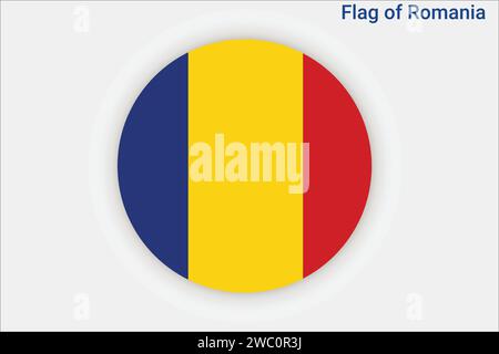 Drapeau haut détaillé de la Roumanie. Drapeau national de la Roumanie. Europe. Illustration 3D. Illustration de Vecteur