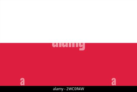 Drapeau détaillé élevé de la Pologne. Drapeau national de la Pologne. Europe. Illustration 3D. Illustration de Vecteur