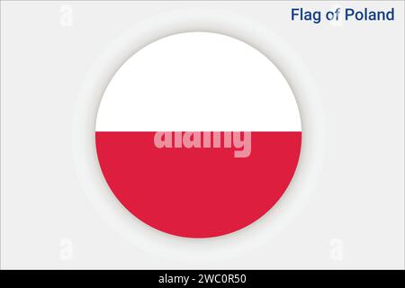 Drapeau détaillé élevé de la Pologne. Drapeau national de la Pologne. Europe. Illustration 3D. Illustration de Vecteur