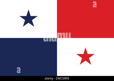 Drapeau détaillé élevé du Panama. Drapeau national Panama. Amérique du Nord. Illustration 3D. Illustration de Vecteur