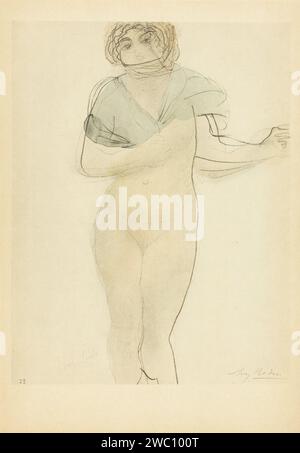 Reproduction d'un dessin d'Auguste Rodin, anonyme, d'après Auguste Rodin, dessin sur papier imprimé photomécanique de 1904 Banque D'Images