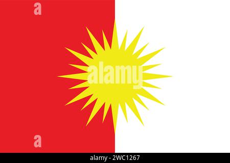 Drapeau de Yazidis illustration. Illustration 4k de haute qualité. Drapeau d'Ezidi. Illustration de Vecteur