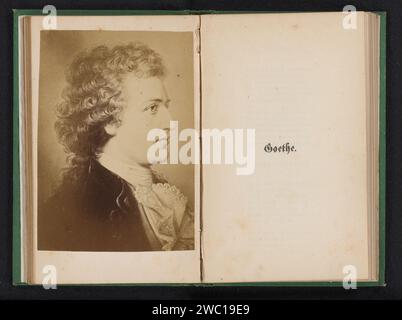 Production photographique d'un portrait peint de Johann Wolfgang von Goethe, Anonyme, c. 1865 - en 1875 ou avant la photographie papier impression portrait d'un écrivain Banque D'Images
