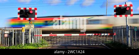 Train Thameslink de classe 700, Holme sans pilote, East Coast main Line Railway, Cambridgeshire, Angleterre, Royaume-Uni Banque D'Images