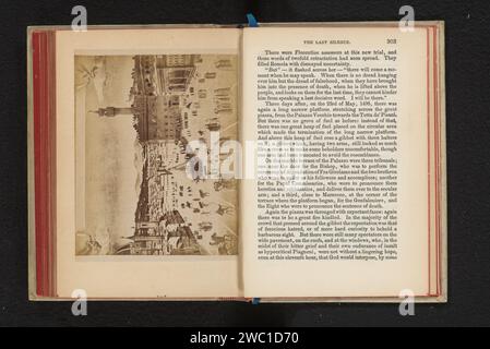 Production photographique d'une peinture de l'exécution de Girolamo Savonarola à Florence, Giacomo Brogi, d'après Anonyme, c. 1858 - en 1863 ou avant la photographie papier impression d'albumen mort violente par brûlage sur le bûcher ; bûcher. place, place, cirque, etc Piazza della Signoria Banque D'Images