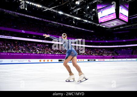 Mariia SENIUK (ISR), pendant le Patinage libre féminin, aux Championnats d'Europe de patinage artistique ISU 2024, à l'algiris Arena, le 13 janvier 2024 à Kaunas, Lituanie. Crédit : Raniero Corbelletti/AFLO/Alamy Live News Banque D'Images