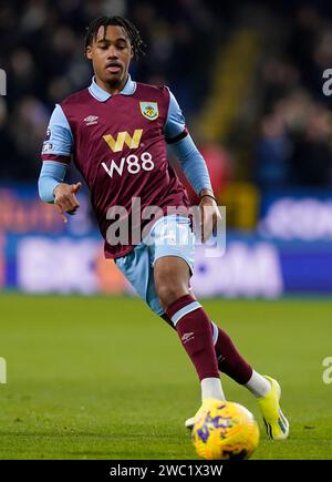 Burnley, Royaume-Uni. 12 janvier 2024. Wilson Odobert de Burnley lors du match de Premier League à Turf Moor, Burnley. Le crédit photo devrait se lire : Andrew Yates/Sportimage crédit : Sportimage Ltd/Alamy Live News Banque D'Images