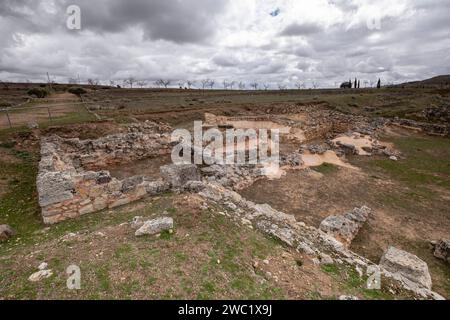 basilica visigoda, parque arqueológico de Segóbriga, Saelices, Cuenca, Castilla-la Mancha, Espagne Banque D'Images