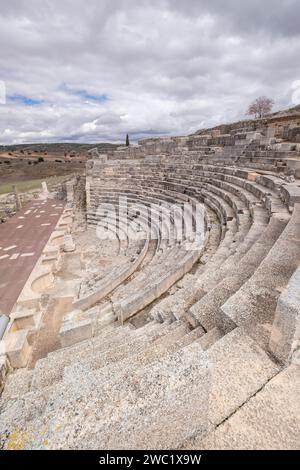 Teatro romano, parque arqueológico de Segóbriga, Saelices, Cuenca, Castilla-la Mancha, Espagne Banque D'Images