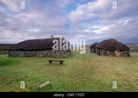 poblado tipico celta,museo de la vida Insular, Kilmuir, ( Cille Mhoire ),costa oeste de la Península de Trotternish, isla de Skye, Highlands, Escoci Banque D'Images