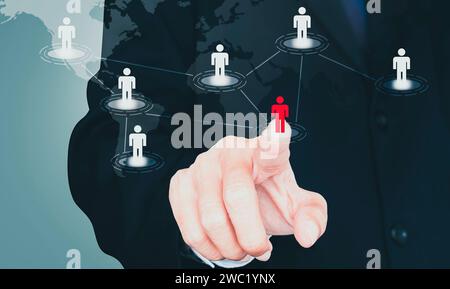 Structure du réseau de personnes RH - gestion des ressources humaines et recruteurs Banque D'Images