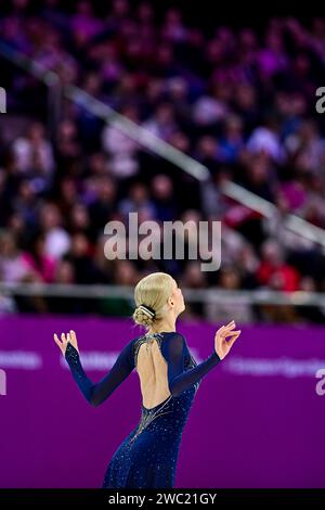 Kimmy REPOND (SUI), lors du Patinage libre féminin, aux Championnats d'Europe de patinage artistique ISU 2024, à l'algiris Arena, le 13 janvier 2024 à Kaunas, Lituanie. Crédit : Raniero Corbelletti/AFLO/Alamy Live News Banque D'Images