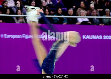 Kimmy REPOND (SUI), lors du Patinage libre féminin, aux Championnats d'Europe de patinage artistique ISU 2024, à l'algiris Arena, le 13 janvier 2024 à Kaunas, Lituanie. Crédit : Raniero Corbelletti/AFLO/Alamy Live News Banque D'Images