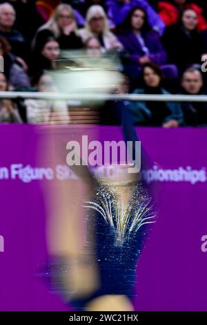 Kimmy REPOND (SUI), lors du Patinage libre féminin, aux Championnats d'Europe de patinage artistique ISU 2024, à l'algiris Arena, le 13 janvier 2024 à Kaunas, Lituanie. Crédit : Raniero Corbelletti/AFLO/Alamy Live News Banque D'Images