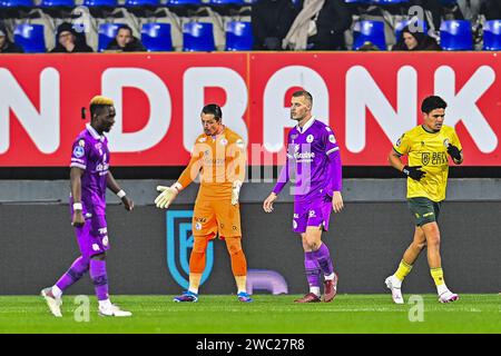 Sittard, pays-Bas. 13 janvier 2024. SITTARD, 13-01-2024, Fortuna Sittard Stadium, Eredivisie néerlandaise, saison 2023/2024. Fortuna Sittard - Sparta. Nick Olij, gardien de Sparta. Crédit : Pro Shots/Alamy Live News Banque D'Images
