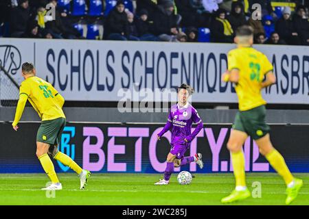 Sittard, pays-Bas. 13 janvier 2024. SITTARD, 13-01-2024, Fortuna Sittard Stadium, Eredivisie néerlandaise, saison 2023/2024. Fortuna Sittard - Sparta. Joueur de Sparta Shunsuke Mito Credit : Pro Shots/Alamy Live News Banque D'Images
