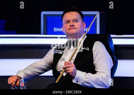 LONDRES, ROYAUME-UNI. 13 janvier 2024. Shaun Murphy en demi-finales contre Ronnie O’Sullivan lors du MRQ Masters 2024 à Alexandra Palace le samedi 13 janvier 2024 à LONDRES EN ANGLETERRE. Crédit : Taka G Wu/Alamy Live News Banque D'Images