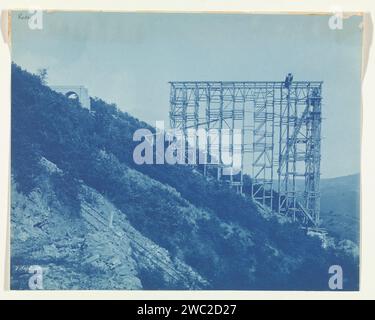 Construction du viaduc de Viaur en France par la Société de Construction des Battignolles, 7 septembre 1900, 1900 photographie France support photographique cyanotype réalisant les ouvrages en surface ( activités de construction). viaduc Viaur Viaduc Banque D'Images