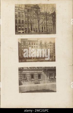 Public pour un bâtiment brûlé avec de l'eau extinctrice gelée, probablement sur un canal d'Amsterdam, c. 1870 - c. 1880 photographier la partie de l'album photo de Robert Daniel Crommelin (1841-1907). Journal d'Amsterdam. support photographique albumen print canaux, eaux (en ville). façade (de maison ou de bâtiment). La lutte contre les incendies Amsterdam Banque D'Images