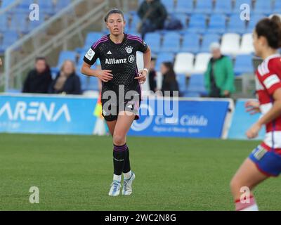 San Pedro Del Pinatar, Espagne. 12 janvier 2024. Schwarz photographié lors d'un match amical de football féminin entre le FC Bayern Munich et Granada CF le vendredi 11 janvier 2024 à San Pedro Del Pinatar, Espagne. Crédit : Sportpix/Alamy Live News Banque D'Images