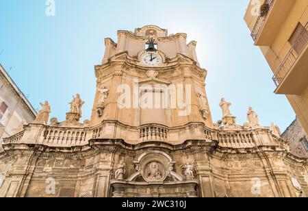 Vue de l'église des âmes du purgatoire ou Anime del Purgatorio dans la ville de Trapani, Sicile occidentale, Italie Banque D'Images