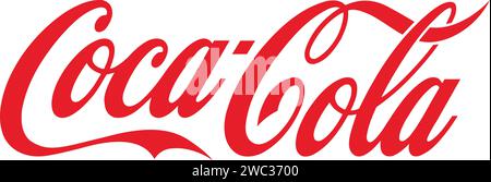 Logo Coca cola, logo rouge police cursive Coca cola Illustration de Vecteur