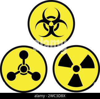 Signe de danger biologique, symbole de danger biologique Illustration de Vecteur