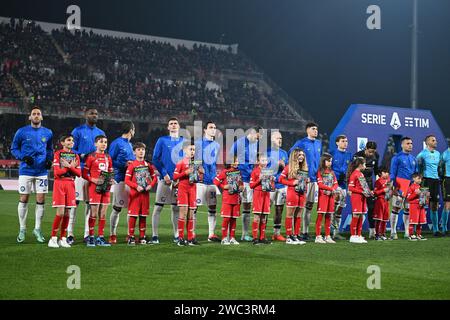 Formation du FC Inter lors du match de football italien de Serie A entre l'AC Monza et l'Inter FC Internazionale le 13 janvier 2024 au stade U-Power de Monza, en Italie. Photo Tiziano Ballabio Banque D'Images