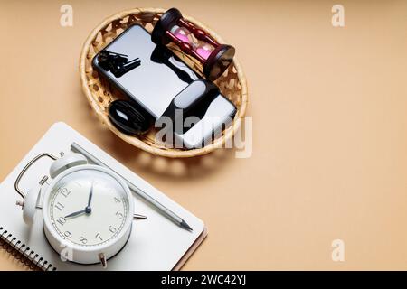 Concept Digital Detox et Time Management Banque D'Images
