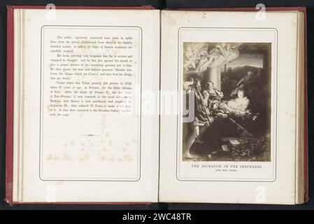 Production photographique de la peinture culte par les bergers par Correggio, Hanns Hanfstaengl, d'après Correggio, c. 1864 photographie support photographique impression albumen adoration du Christ-enfant par les bergers ; Marie et Joseph présents. image, peinture Banque D'Images