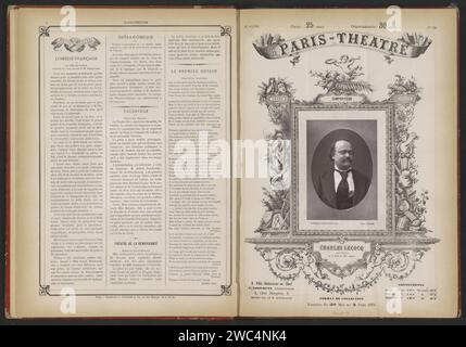 Portret van Charles Lecocq, Louis désiré Dupont, c. 1869 - avant 1874 estampe photomécanique FranceParisprint fabricant : Franceprinter : écrivain, poète, auteur Banque D'Images