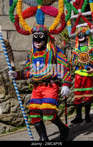 Masque traditionnel du carnaval de Viana do Bolo. Boteiro. Ourense, Galice. Espagne Banque D'Images