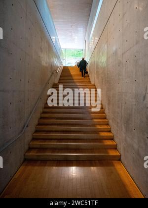 Grand escalier dans le musée de la Maison Benesse sur l'île musée de Naoshima au Japon. Banque D'Images