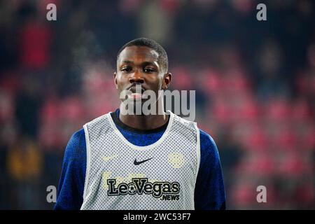 Monza, Italie. 13 janvier 2024. Marcus Thuram (FC Inter) lors du match de football de Serie A entre l'AC Monza et le FC Internazionale le 13 janvier 2024 au stade U-Power de Monza, Italie - photo Morgese-Rossini/DPPI crédit : DPPI Media/Alamy Live News Banque D'Images