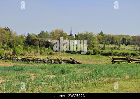 La scène de Picketts charge sur le champ de bataille de Gettysburg en Pennsylvanie Banque D'Images